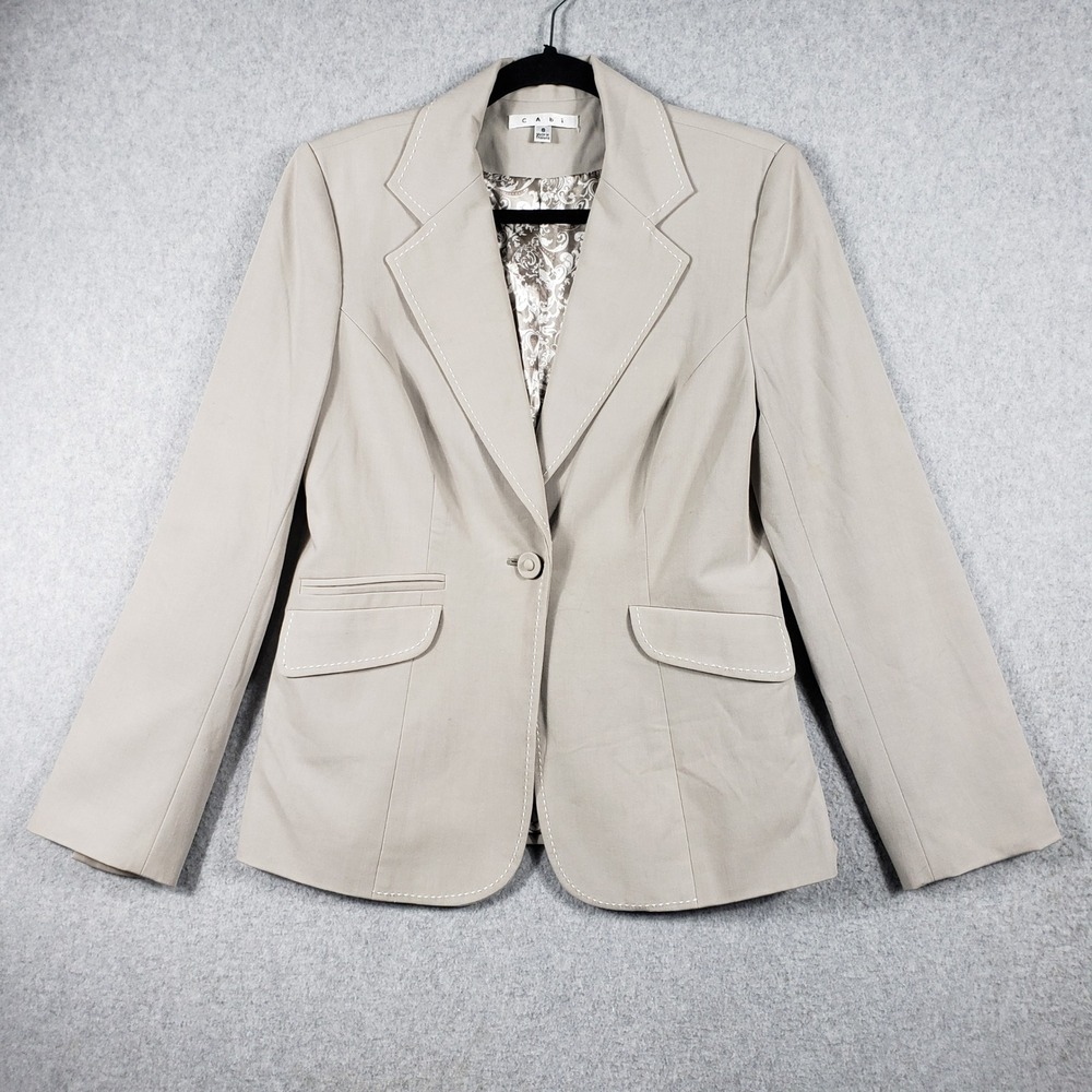 Vince Camuto Tan Beige Blazer Jacket Tailored Button‎ Front Women's XL Corporate